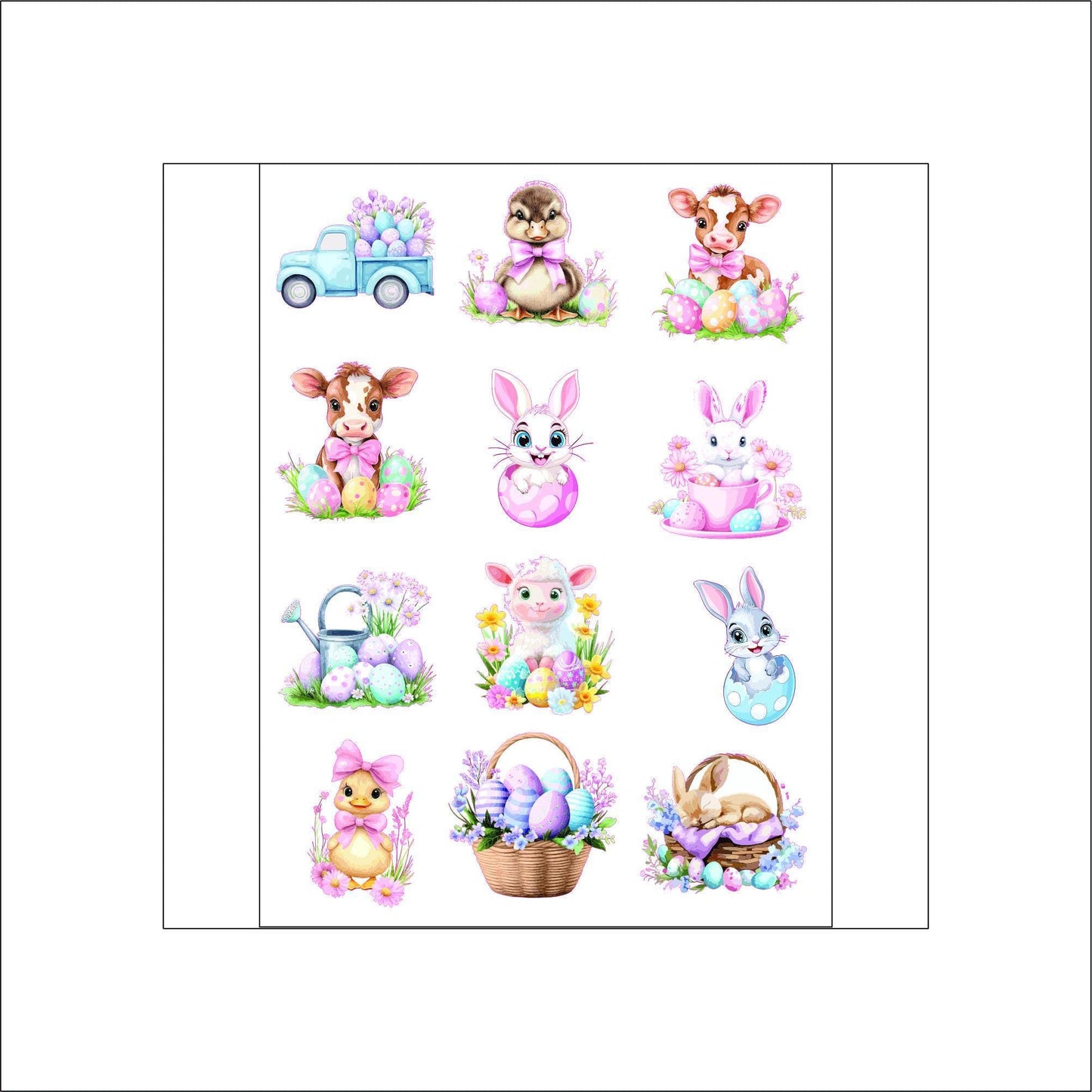 Cute Easter Animal Stickers laptop sticker, funny sticker, laptop decal, tumbler sticker, water bottle sticker, water bottle decal 8GRP