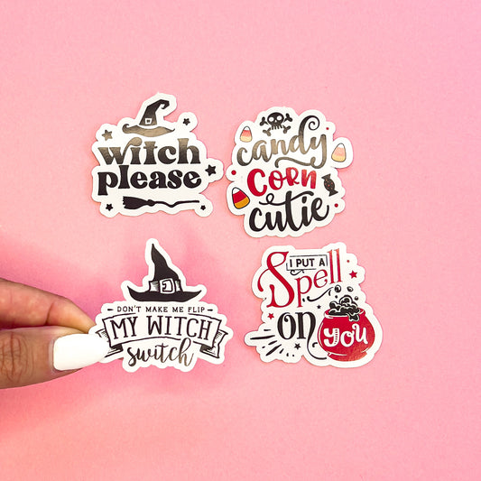 Halloween Witch Sticker Decal for Planners, laptops, tumblers, cars, walls, mirrors, notebooks, phones, etc. 7HLWN