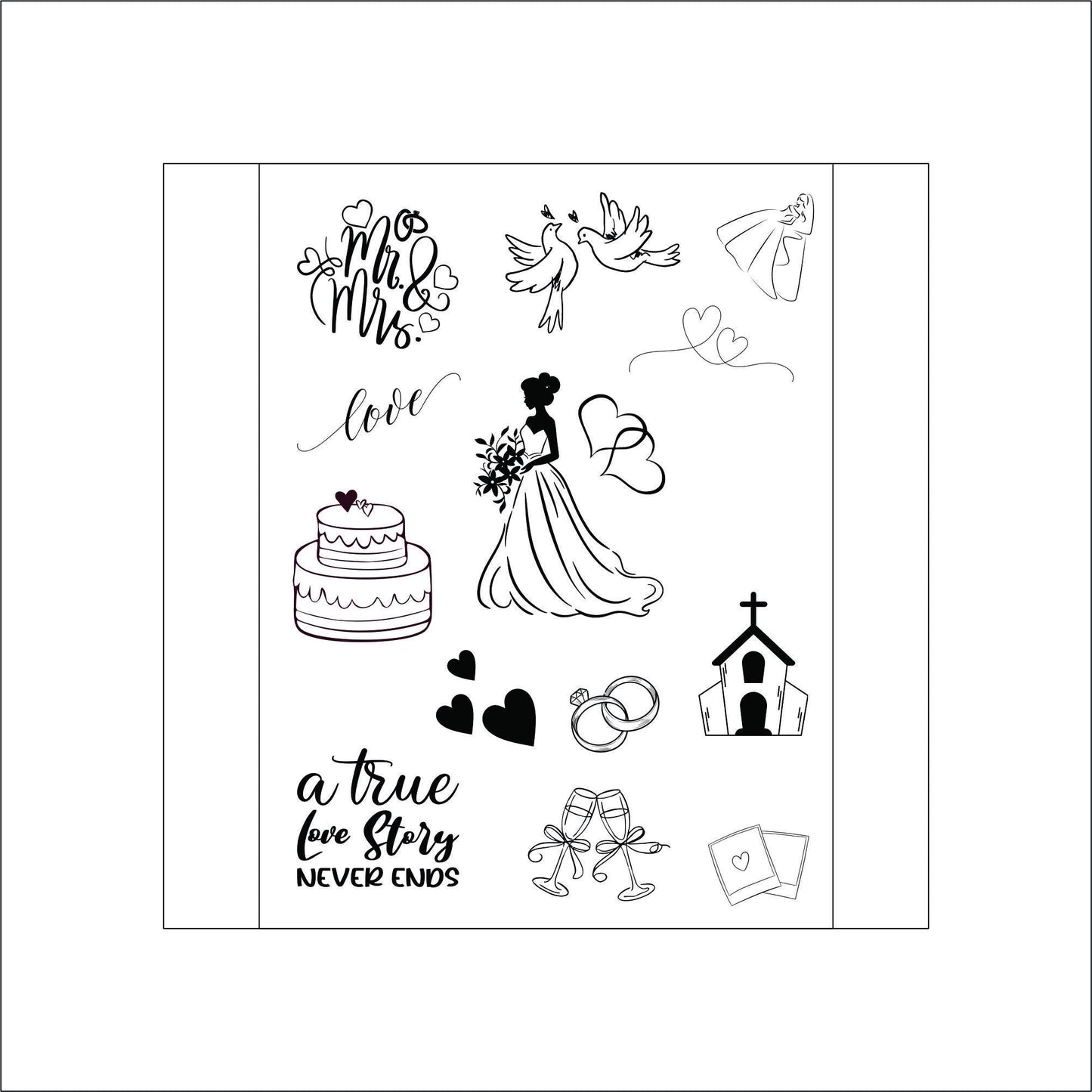 Wedding Stickers laptop sticker, cute sticker, laptop decal, tumbler sticker, water bottle sticker, water bottle decal 15GRP