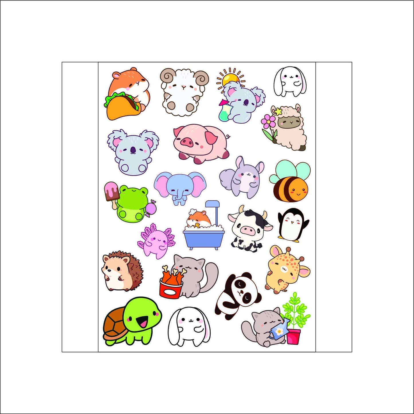 Cute Animal Stickers laptop sticker, funny sticker, laptop decal, tumbler sticker, water bottle sticker, water bottle decal 30PKG