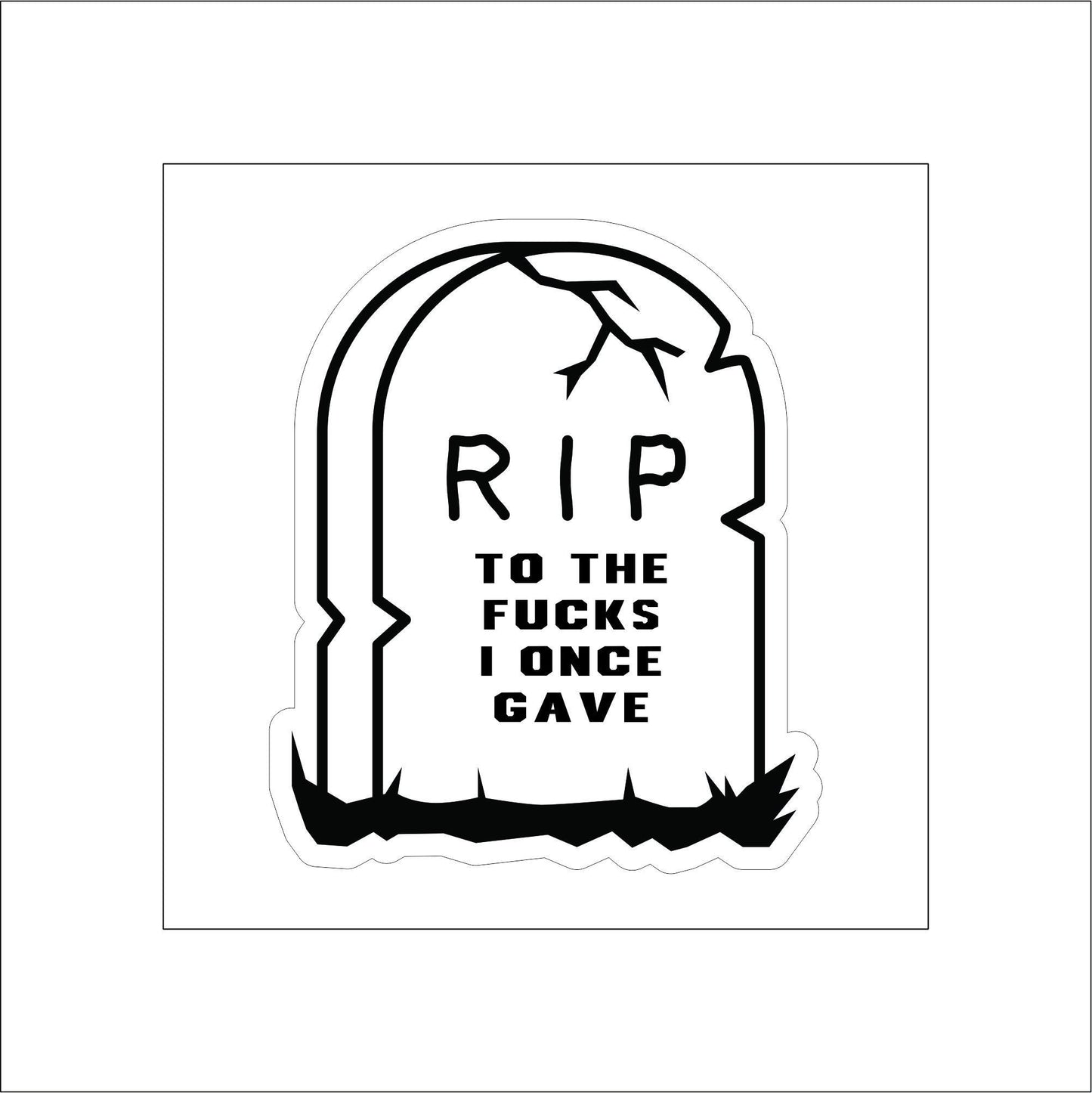 RIP Tombstone Sticker Decal for Planners, laptops, tumblers, cars, walls, mirrors, notebooks, phones, etc. 4HLWN