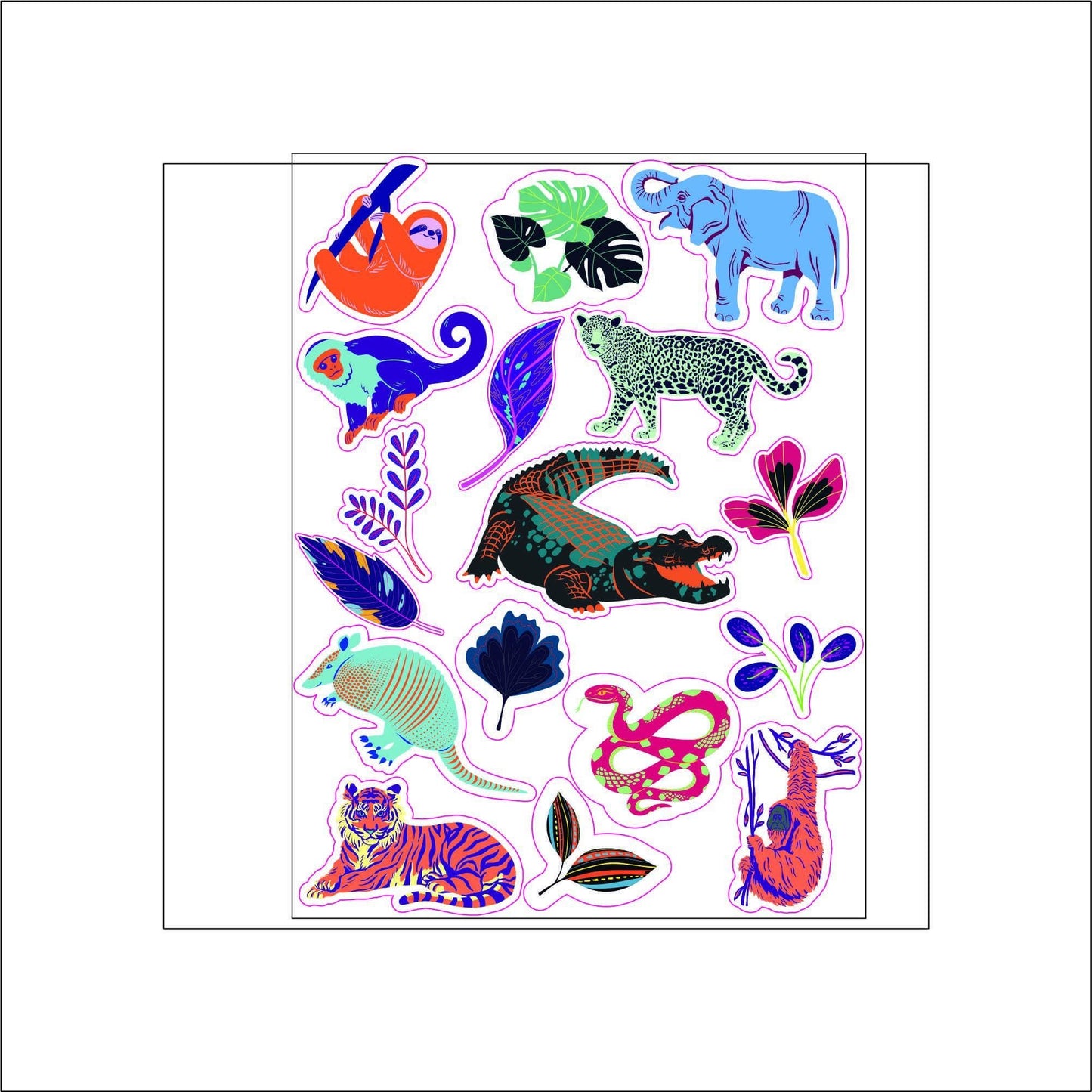 Wild Animal Stickers laptop sticker, funny sticker, laptop decal, tumbler sticker, water bottle sticker, water bottle decal 10PKG