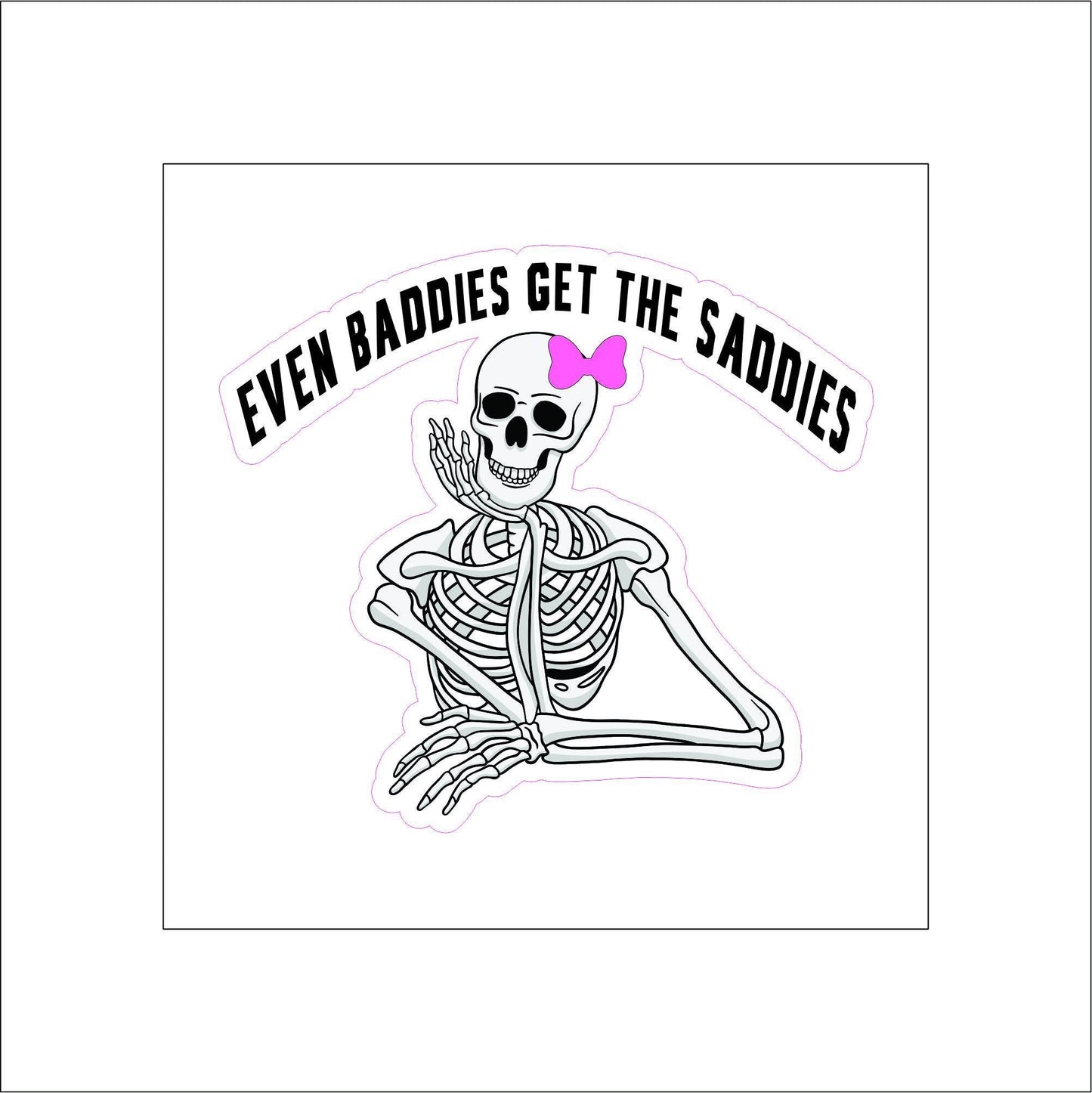 Funny Skeleton Sticker Decal for Planners, laptops, tumblers, cars, walls, mirrors, notebooks, phones, etc. 2HLWN