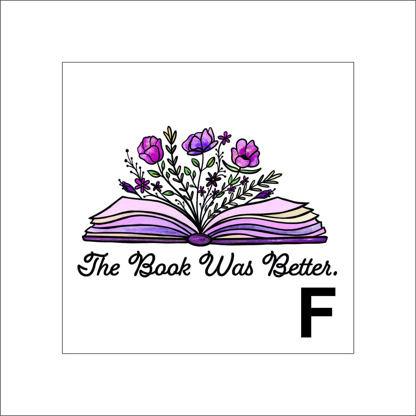 Floral Book Sticker Decal for Planners, laptops, tumblers, cars, walls, mirrors, notebooks, phones, etc. 2BOK