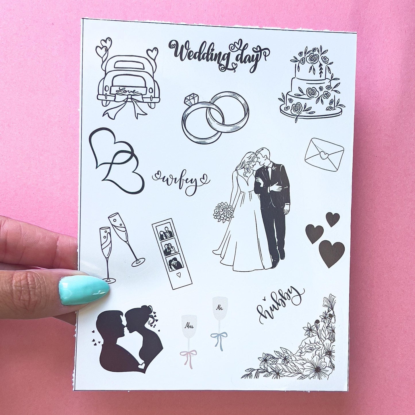 Wedding Stickers laptop sticker, cute sticker, laptop decal, tumbler sticker, water bottle sticker, water bottle decal 15GRP