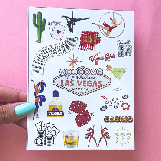 Las Vegas Travel laptop sticker, cute sticker, laptop decal, tumbler sticker, water bottle sticker, water bottle decal 60PKG