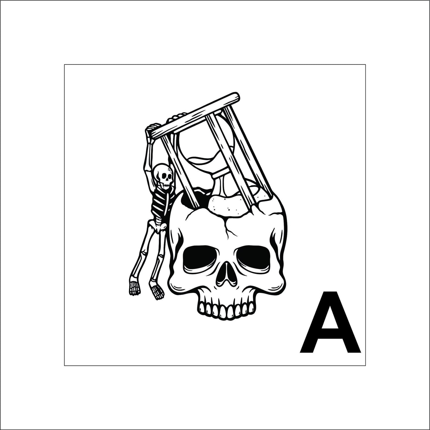 Skull and Skeleton Sticker Decal for Planners, laptops, tumblers, cars, walls, mirrors, notebooks, phones, etc. 12HLWN