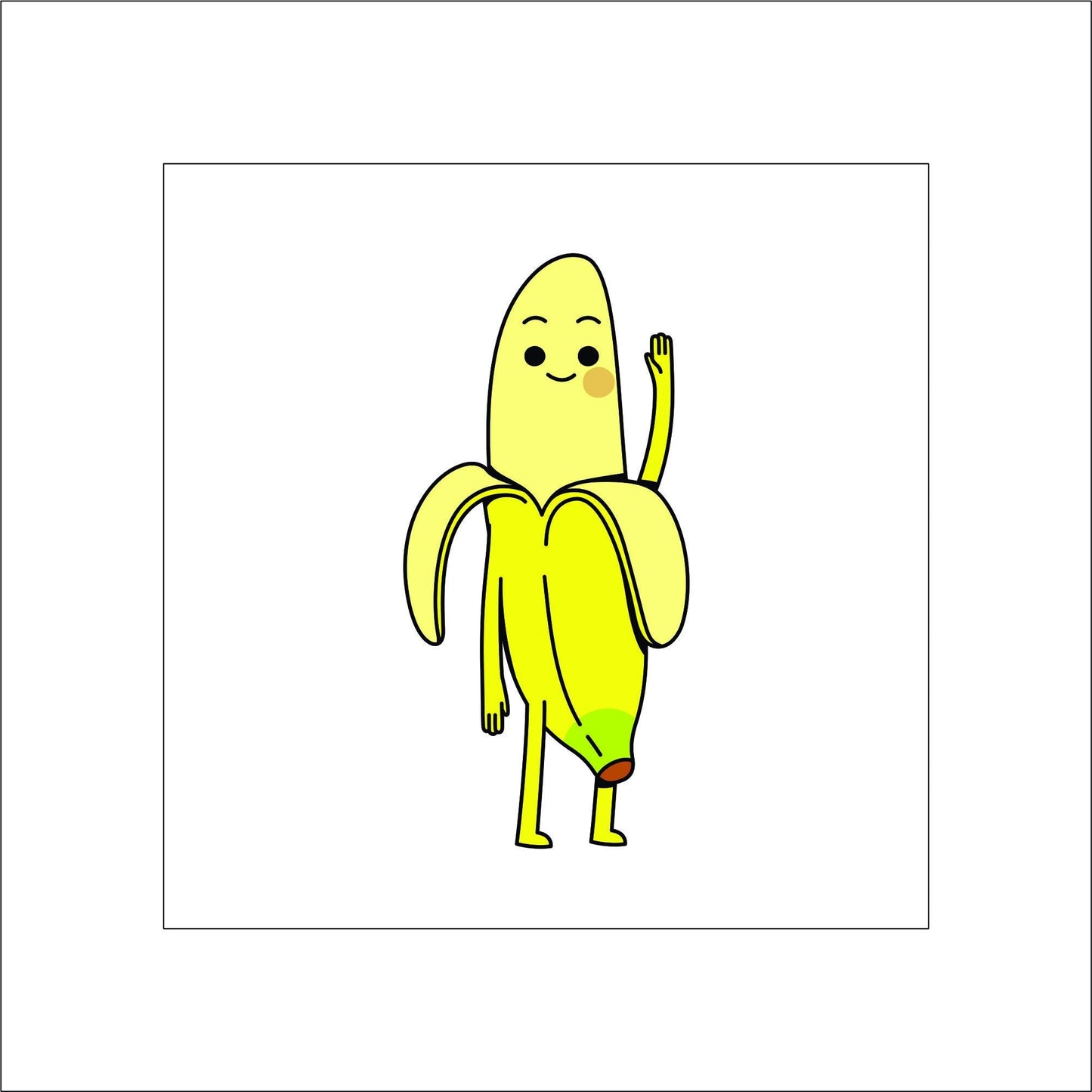 Banana Waving laptop sticker, funny sticker, laptop decal, tumbler sticker, planner sticker, car decal, water bottle decal 4FOD