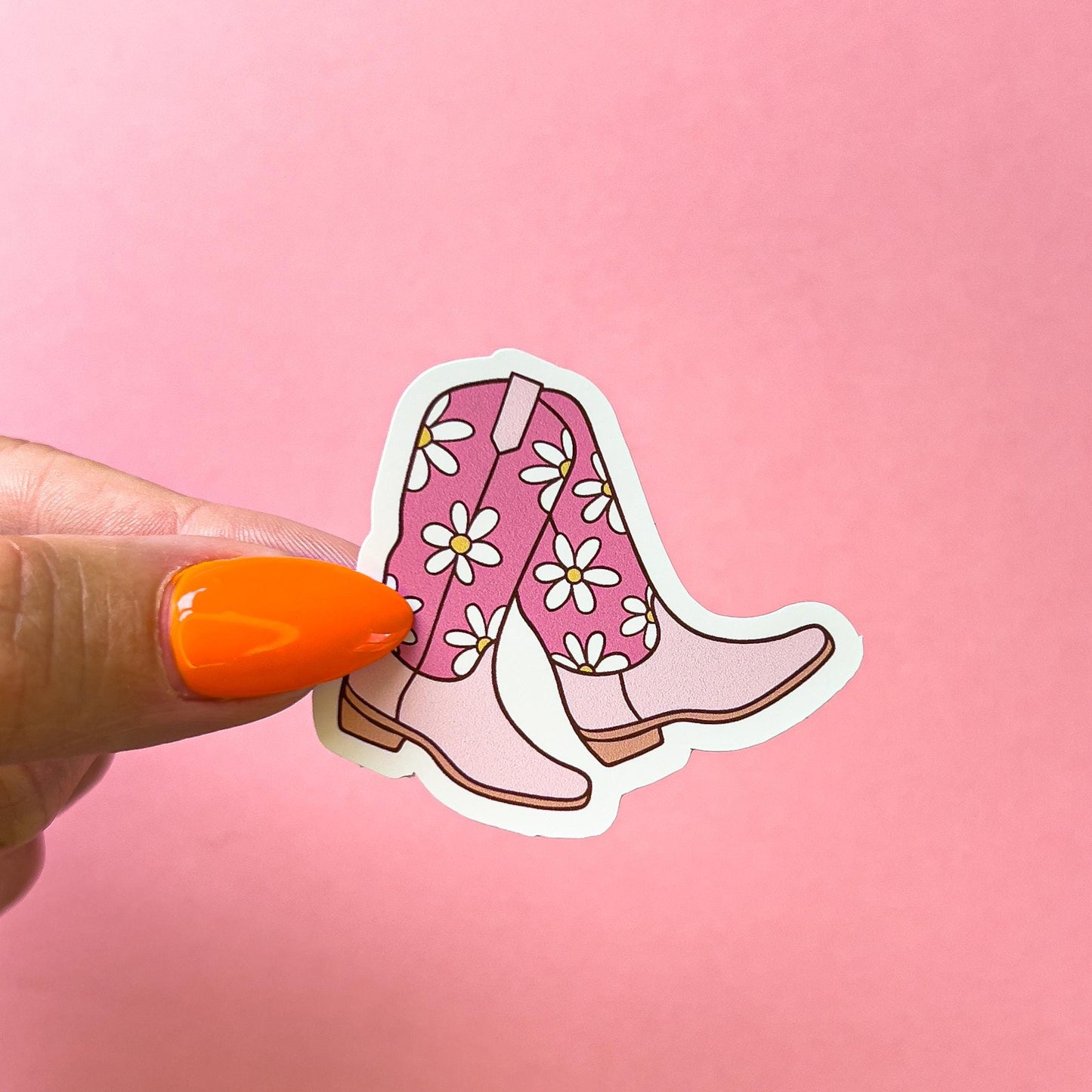 Pink Cowgirl Boots Sticker Decal for Planners, laptops, tumblers, cars, walls, mirrors, notebooks, phones, etc. 2CNTRY