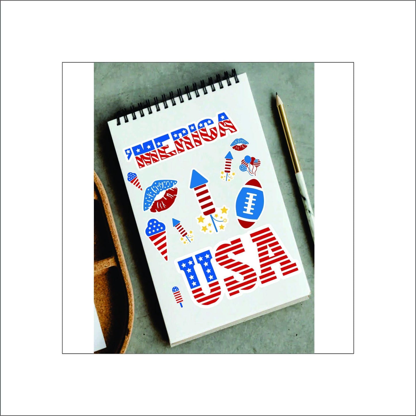 Patriotic 4th of July Stickers laptop sticker, funny sticker, laptop decal, tumbler sticker, water bottle sticker, water bottle decal 3GRP