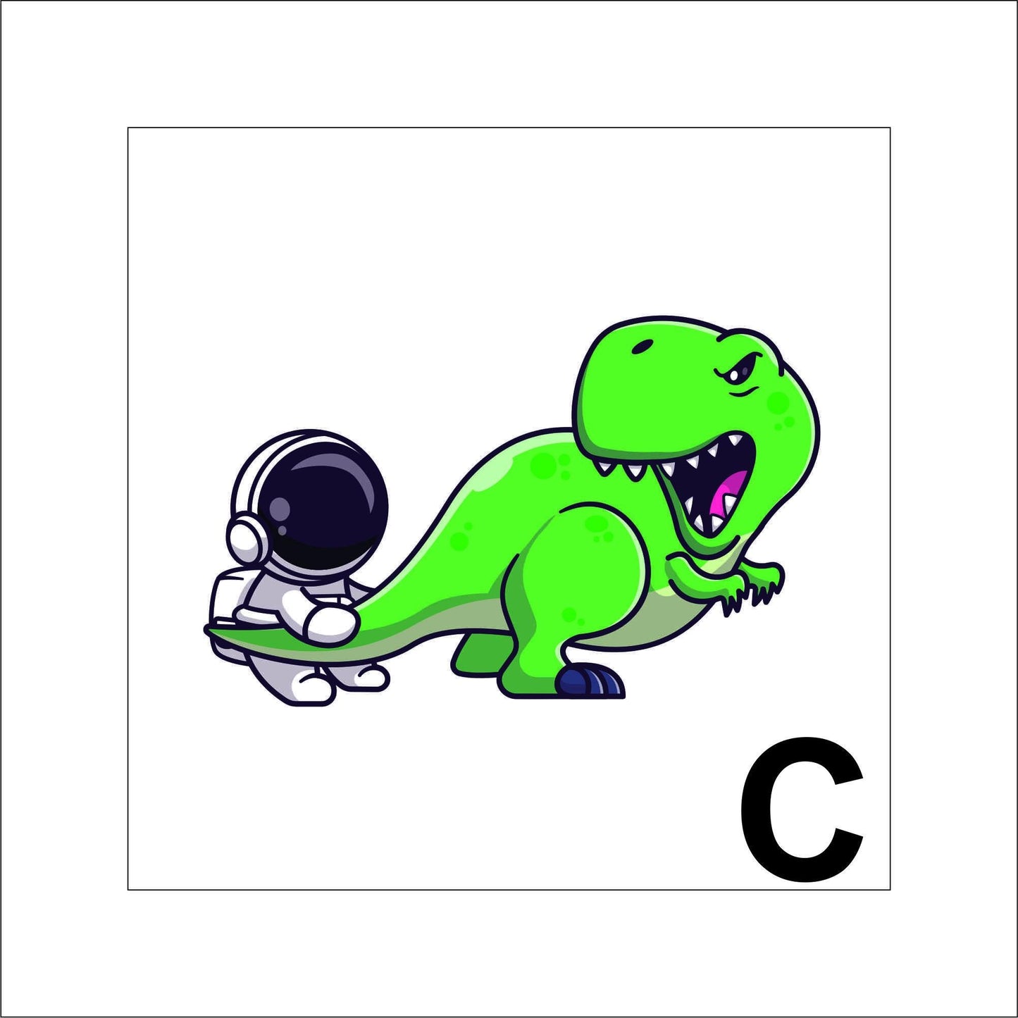 Cute Alien and Astronaut and Dinosaur Sticker Decal for Planners, laptops, tumblers, cars, walls, mirrors, notebooks, phones, etc. 2FNTSY