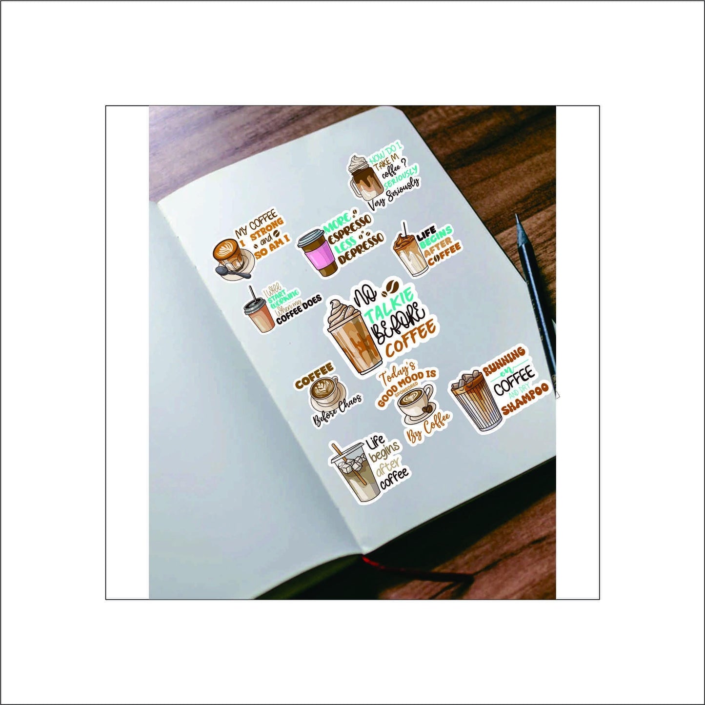 Funny Coffee Stickers laptop sticker, funny sticker, laptop decal, tumbler sticker, water bottle sticker, water bottle decal 25PKG