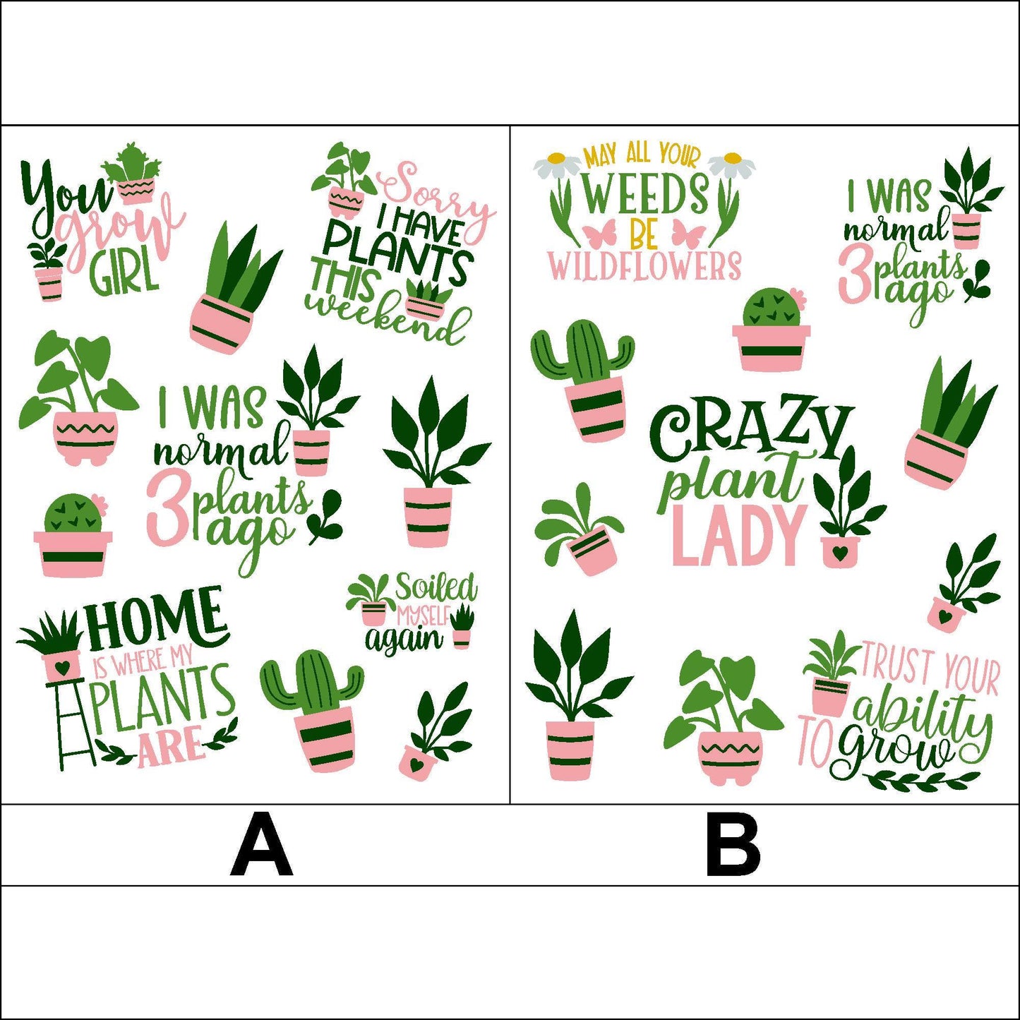 Funny Plant Stickers laptop sticker, funny sticker, laptop decal, tumbler sticker, water bottle sticker, water bottle decal 2GRP