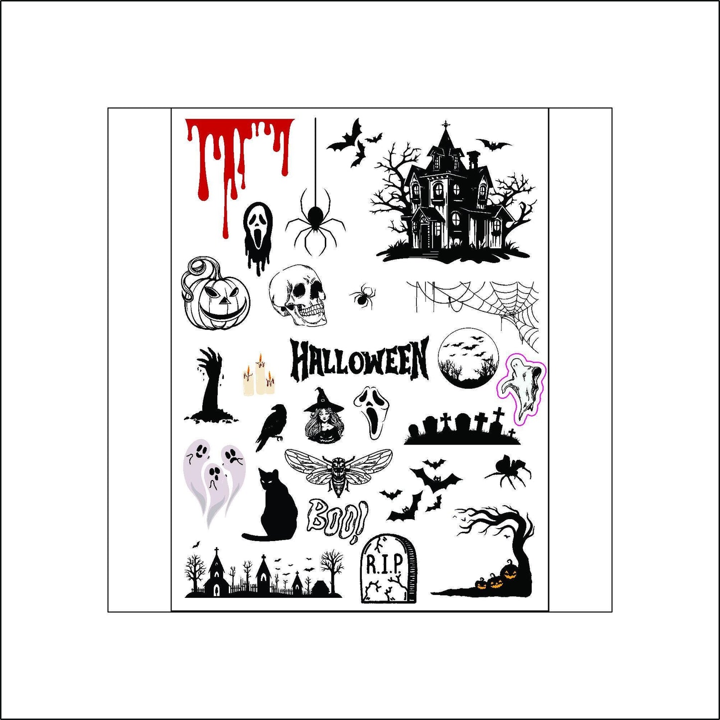 Halloween Sticker laptop sticker, funny sticker, laptop decal, tumbler sticker, water bottle sticker, water bottle decal 39PKG