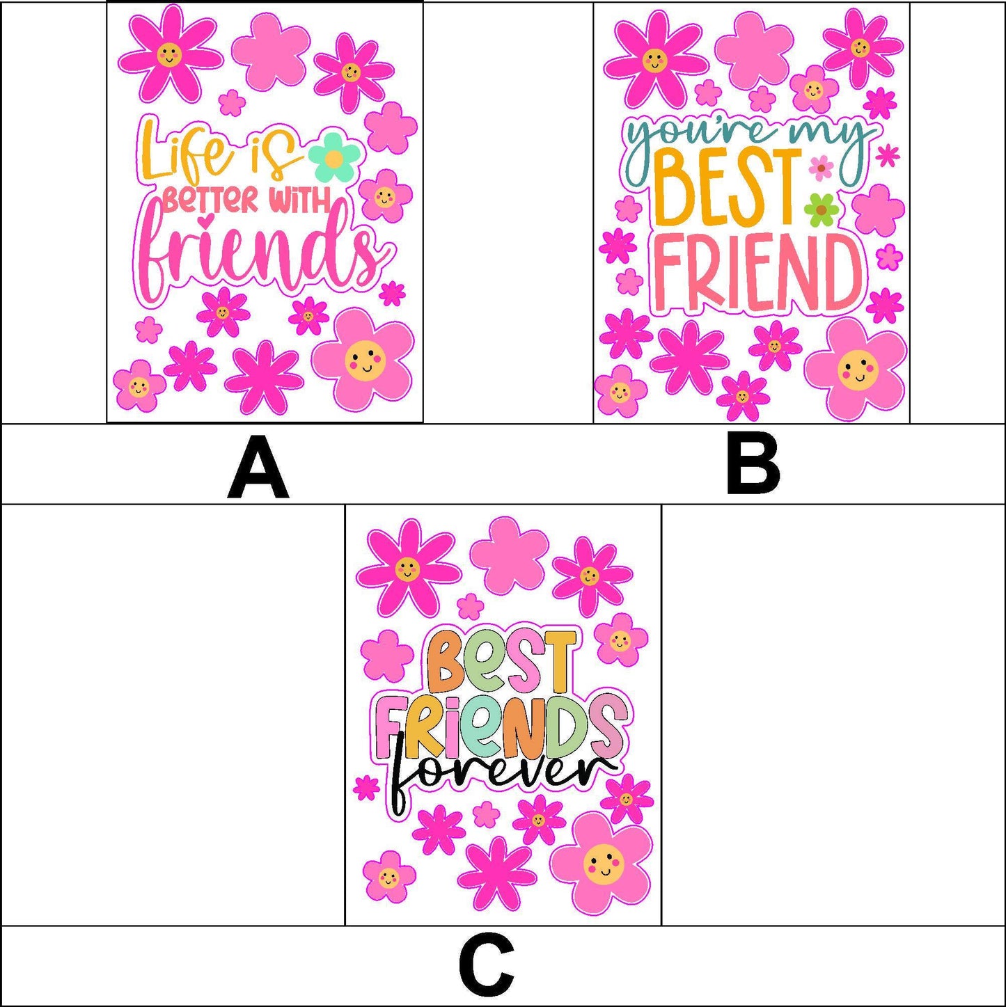 Best Friends Forever Sticker Sheet laptop sticker, funny sticker, laptop decal, tumbler sticker, water bottle sticker 4GRP