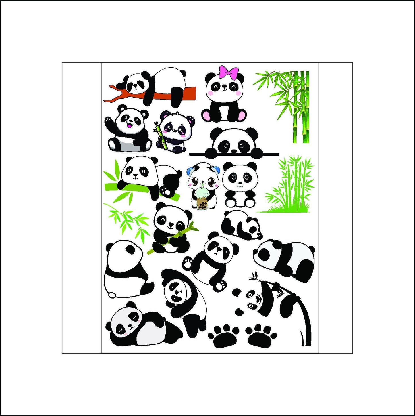 Cute Panda Bear Stickers laptop sticker, funny sticker, laptop decal, tumbler sticker, water bottle sticker, water bottle decal 51PKG