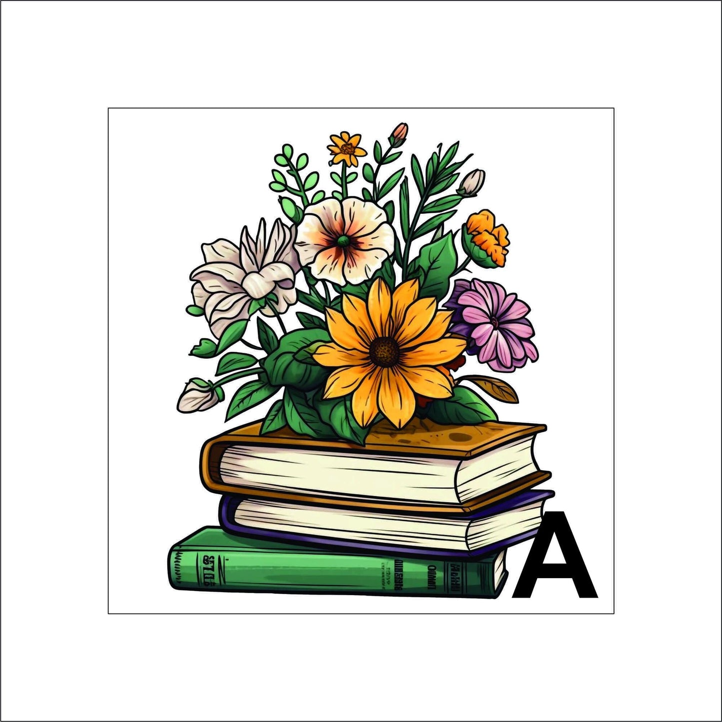 Floral Book Sticker Decal for Planners, laptops, tumblers, cars, walls, mirrors, notebooks, phones, etc. 3BOK