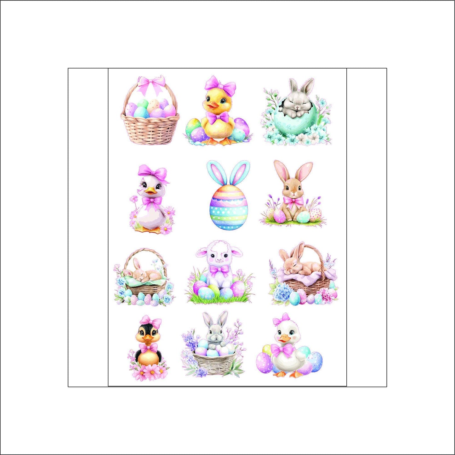 Cute Easter Animal Stickers laptop sticker, funny sticker, laptop decal, tumbler sticker, water bottle sticker, water bottle decal 8GRP