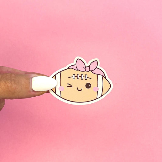 Cute Football with a Bow Sticker Decal for Planners, laptops, tumblers, cars, walls, mirrors, notebooks, phones, etc. 2SPT