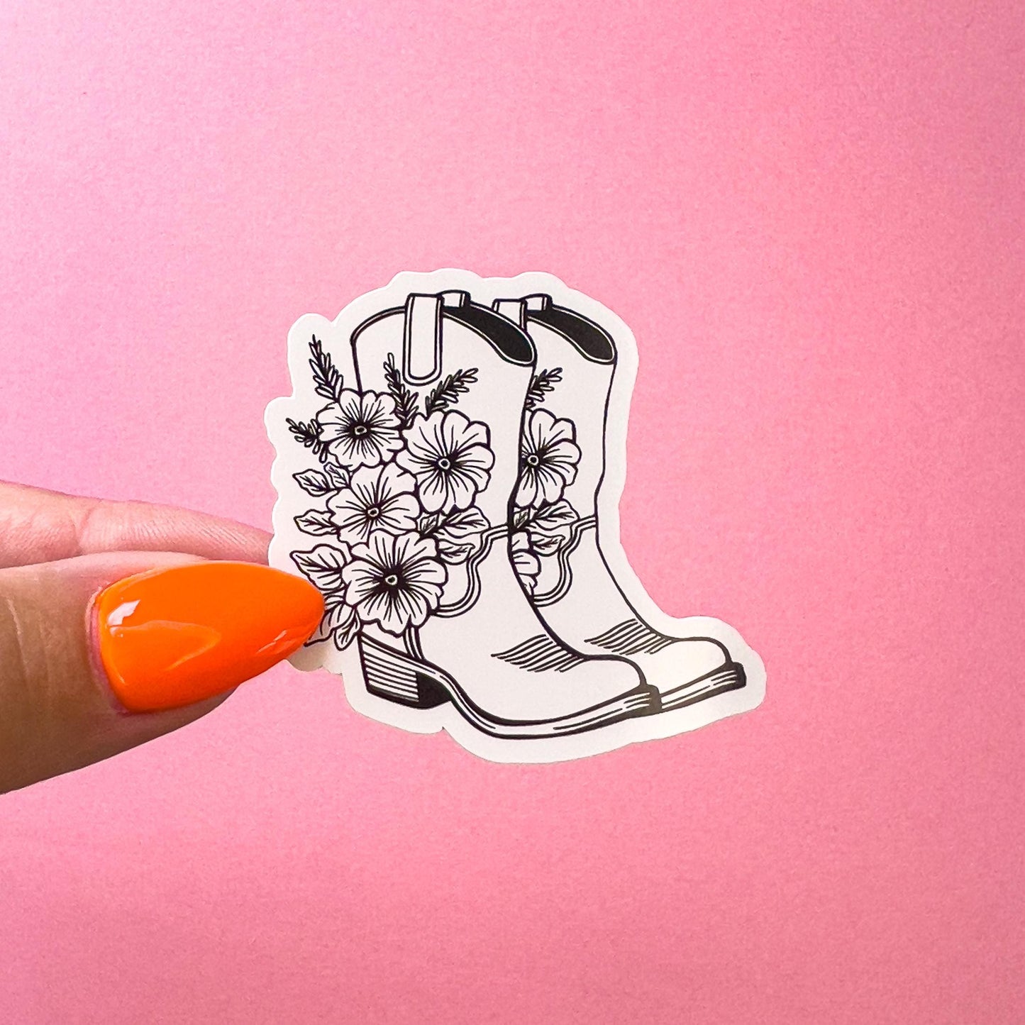 Pink Cowgirl Boots Sticker Decal for Planners, laptops, tumblers, cars, walls, mirrors, notebooks, phones, etc. 2CNTRY