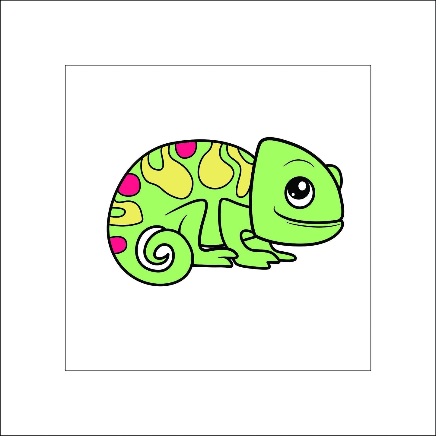 Cute Chameleon Lizard Sticker Decal for Planners, laptops, tumblers, cars, walls, mirrors, notebooks, phones, etc. 7ANML