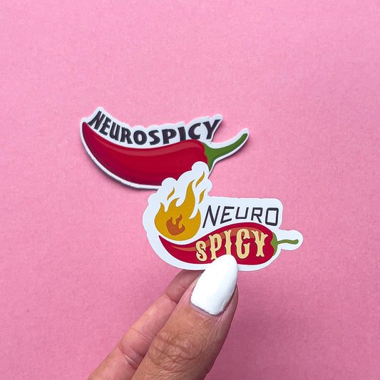 Neurospicy Pepper pun Sticker Decal for Planners, laptops, tumblers, cars, walls, mirrors, notebooks, phones, etc. 23FOD