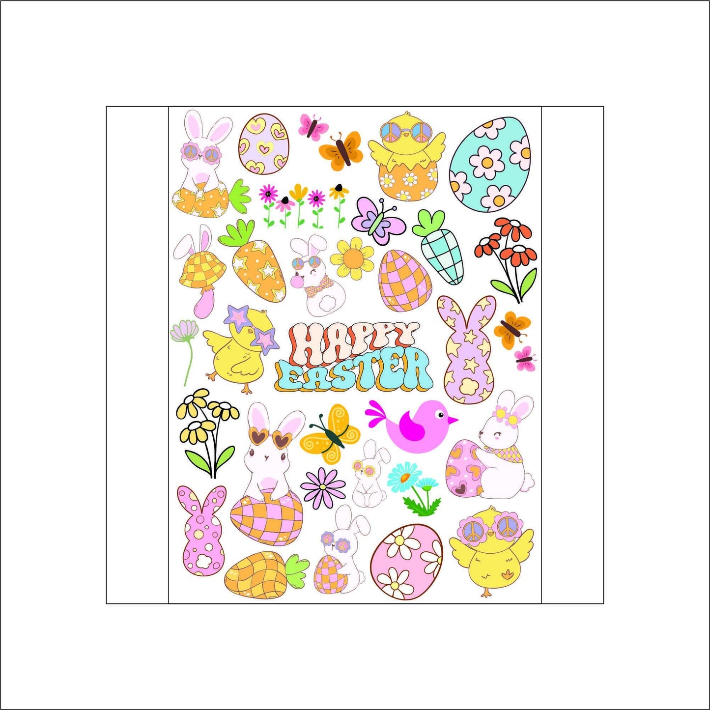 Cute Easter Stickers laptop sticker, funny sticker, laptop decal, tumbler sticker, water bottle sticker, water bottle decal 15PKG