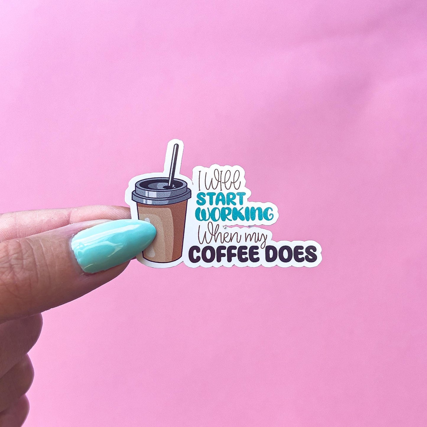 Coffee Quotes Sticker Decal for Planners, laptops, tumblers, cars, walls, mirrors, notebooks, phones, etc. 3CFE