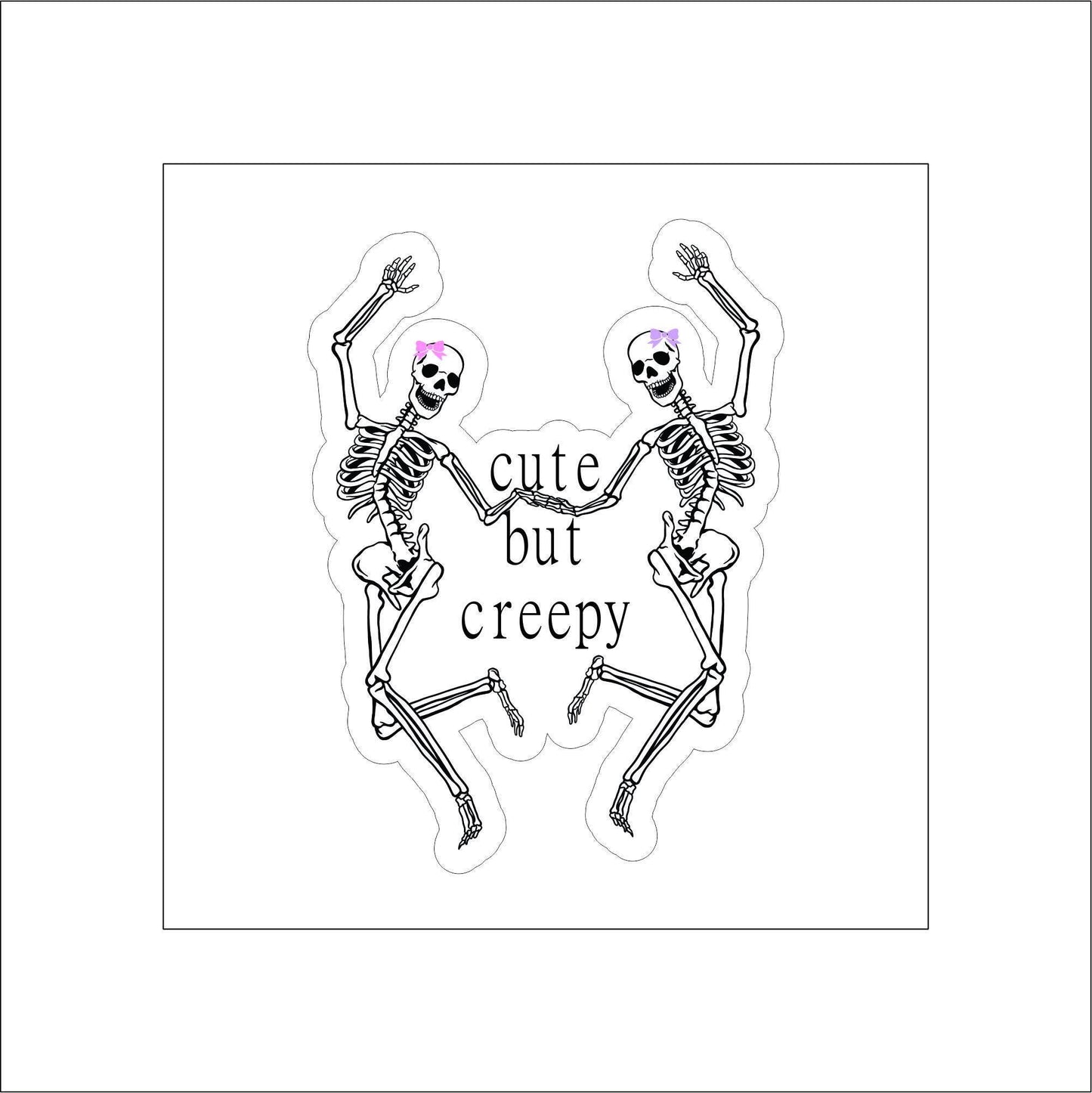 Cute but Creepy Skeleton Sticker Decal for Planners, laptops, tumblers, cars, walls, mirrors, notebooks, phones, etc. 1HLWN