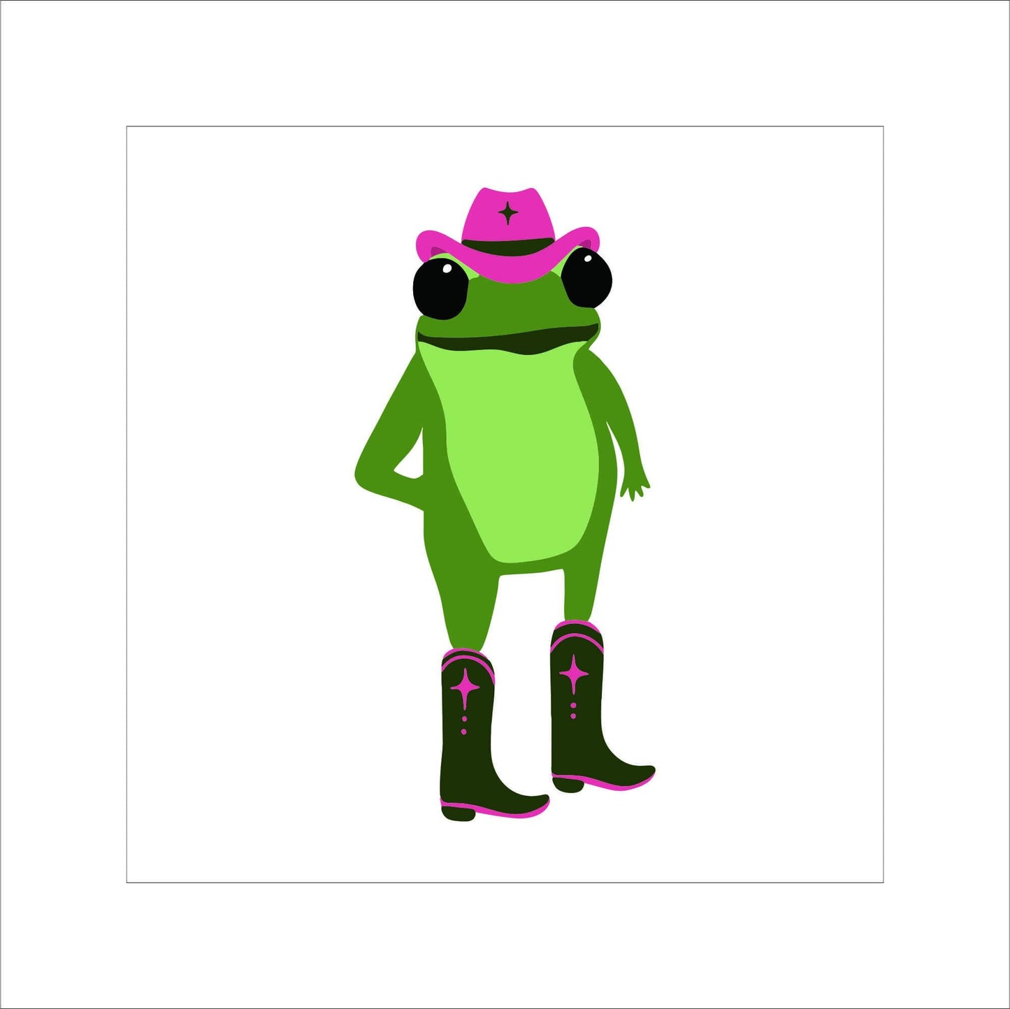 Cowboy Frog Sticker Decal for Planners, laptops, tumblers, cars, walls, mirrors, notebooks, phones, etc. 6CNTRY