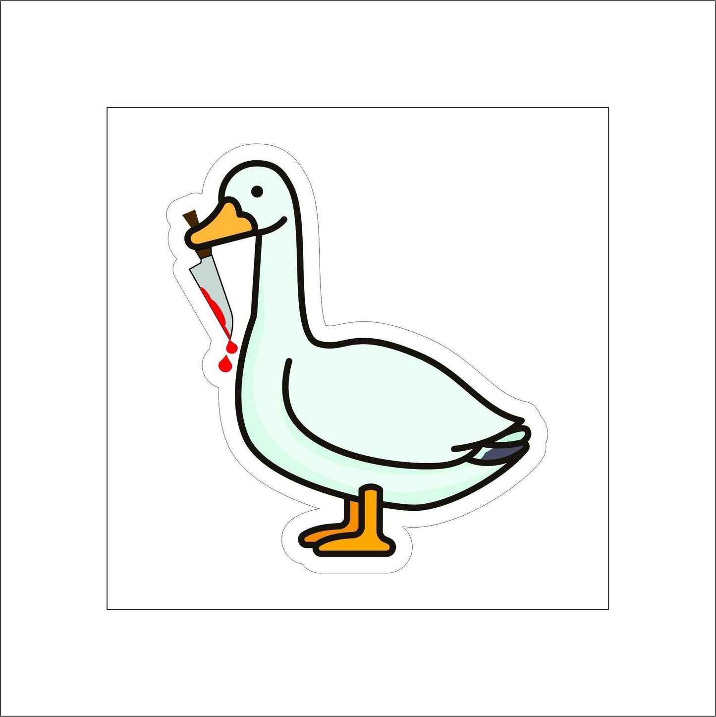 Goose with a Knife Sticker Sticker Decal for Planners, laptops, tumblers, cars, walls, mirrors, notebooks, phones, etc. 5CRM