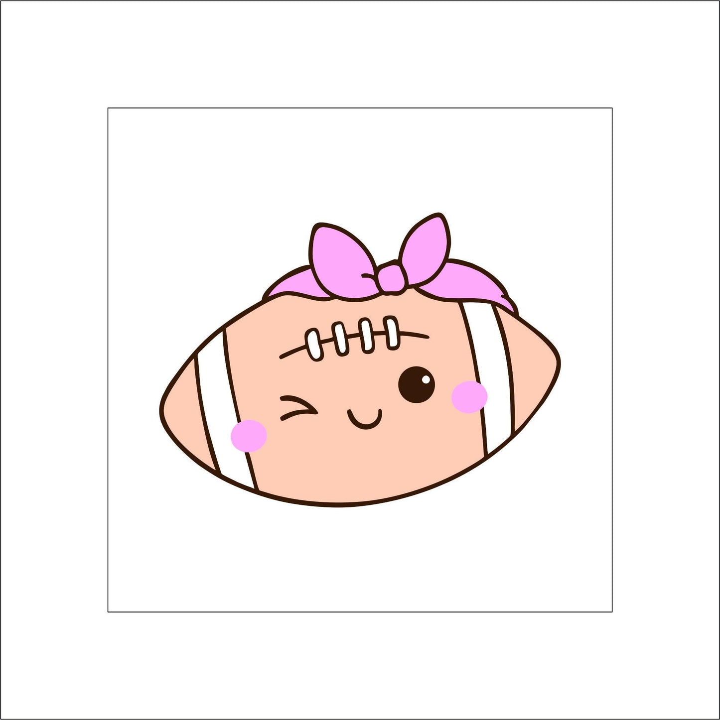 Cute Football with a Bow Sticker Decal for Planners, laptops, tumblers, cars, walls, mirrors, notebooks, phones, etc. 2SPT