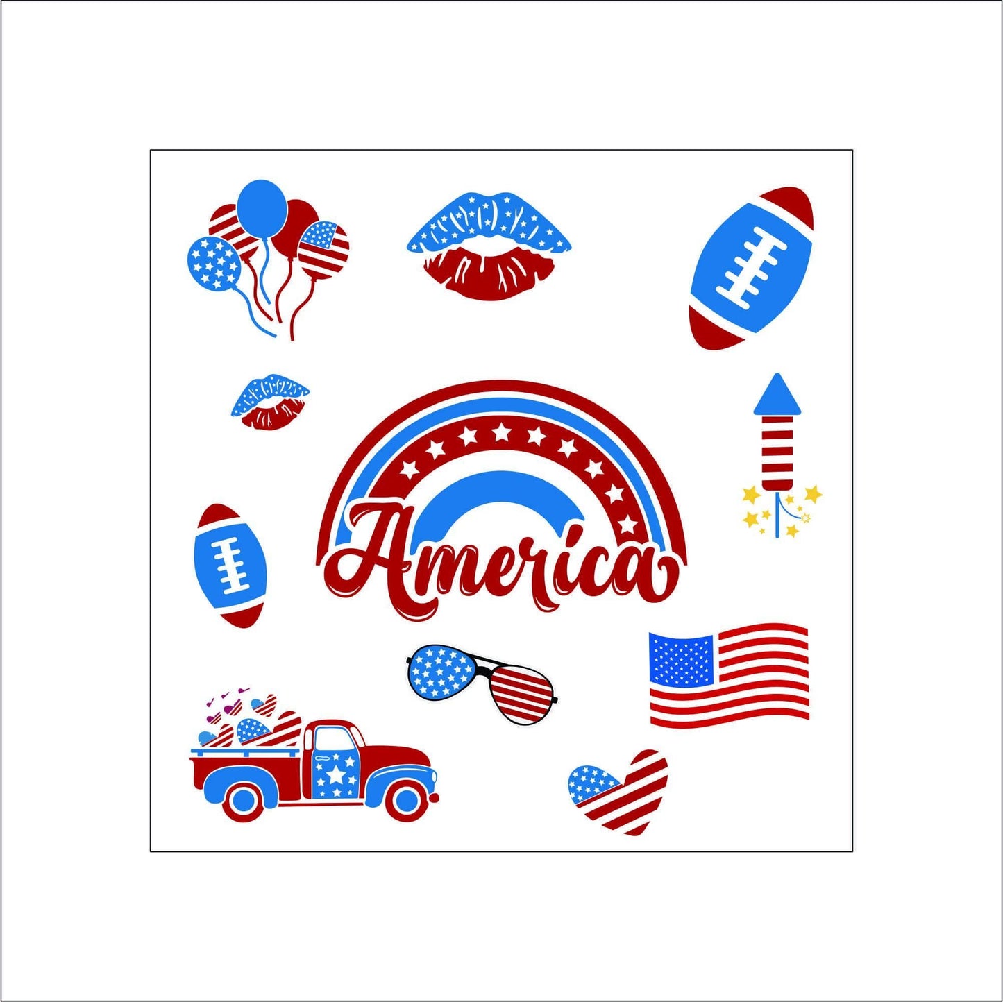 Patriotic 4th of July Stickers laptop sticker, funny sticker, laptop decal, tumbler sticker, water bottle sticker, water bottle decal 3GRP