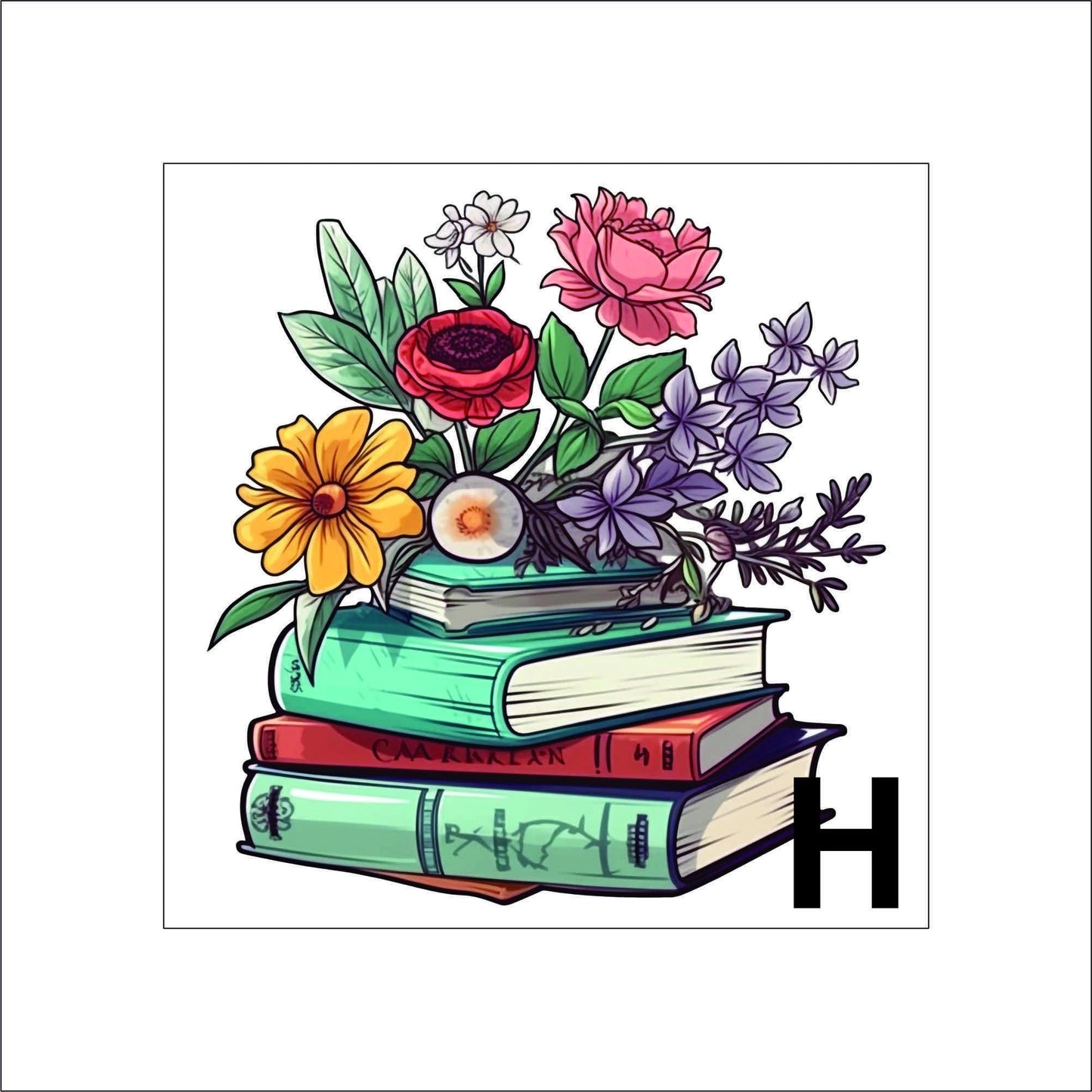 Floral Book Sticker Decal for Planners, laptops, tumblers, cars, walls, mirrors, notebooks, phones, etc. 3BOK