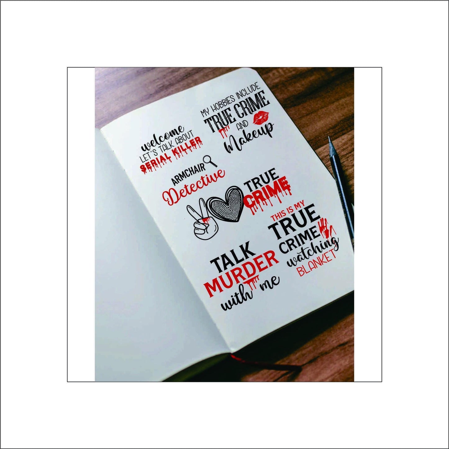 True Crime Stickers laptop sticker, funny sticker, laptop decal, tumbler sticker, water bottle sticker, water bottle decal 10GRP