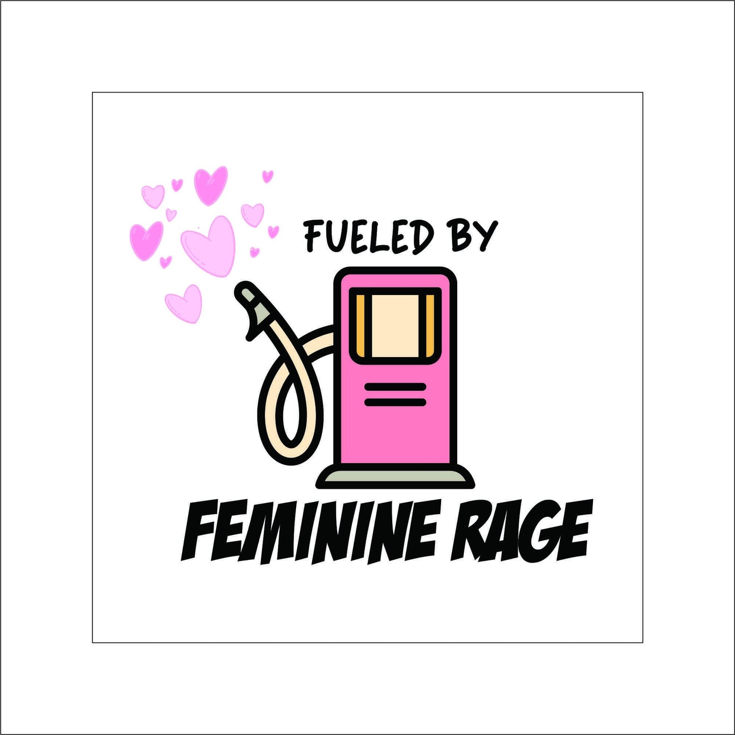 Feminine Rage Sticker Decal for Planners, laptops, tumblers, cars, walls, mirrors, notebooks, phones, etc. 3CAR