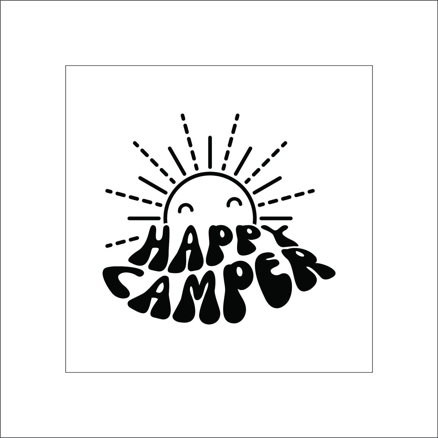 Happy Camper Sticker Decal for Planners, laptops, tumblers, cars, walls, mirrors, notebooks, phones, etc. 4TRVL