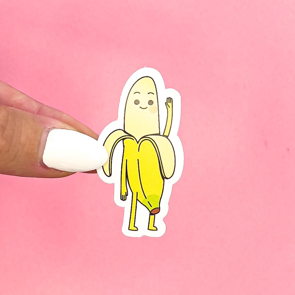 Banana Waving laptop sticker, funny sticker, laptop decal, tumbler sticker, planner sticker, car decal, water bottle decal 4FOD