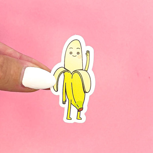 Banana Waving laptop sticker, funny sticker, laptop decal, tumbler sticker, planner sticker, car decal, water bottle decal 4FOD