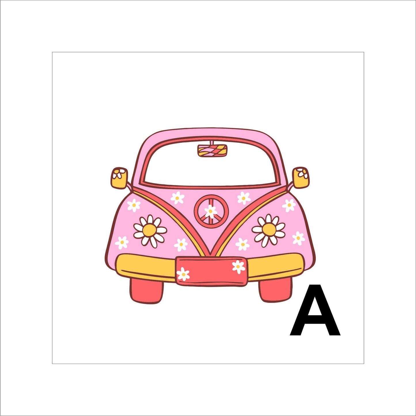 Cute Flowered Car Sticker Decal for Planners, laptops, tumblers, cars, walls, mirrors, notebooks, phones, etc. 1CAR