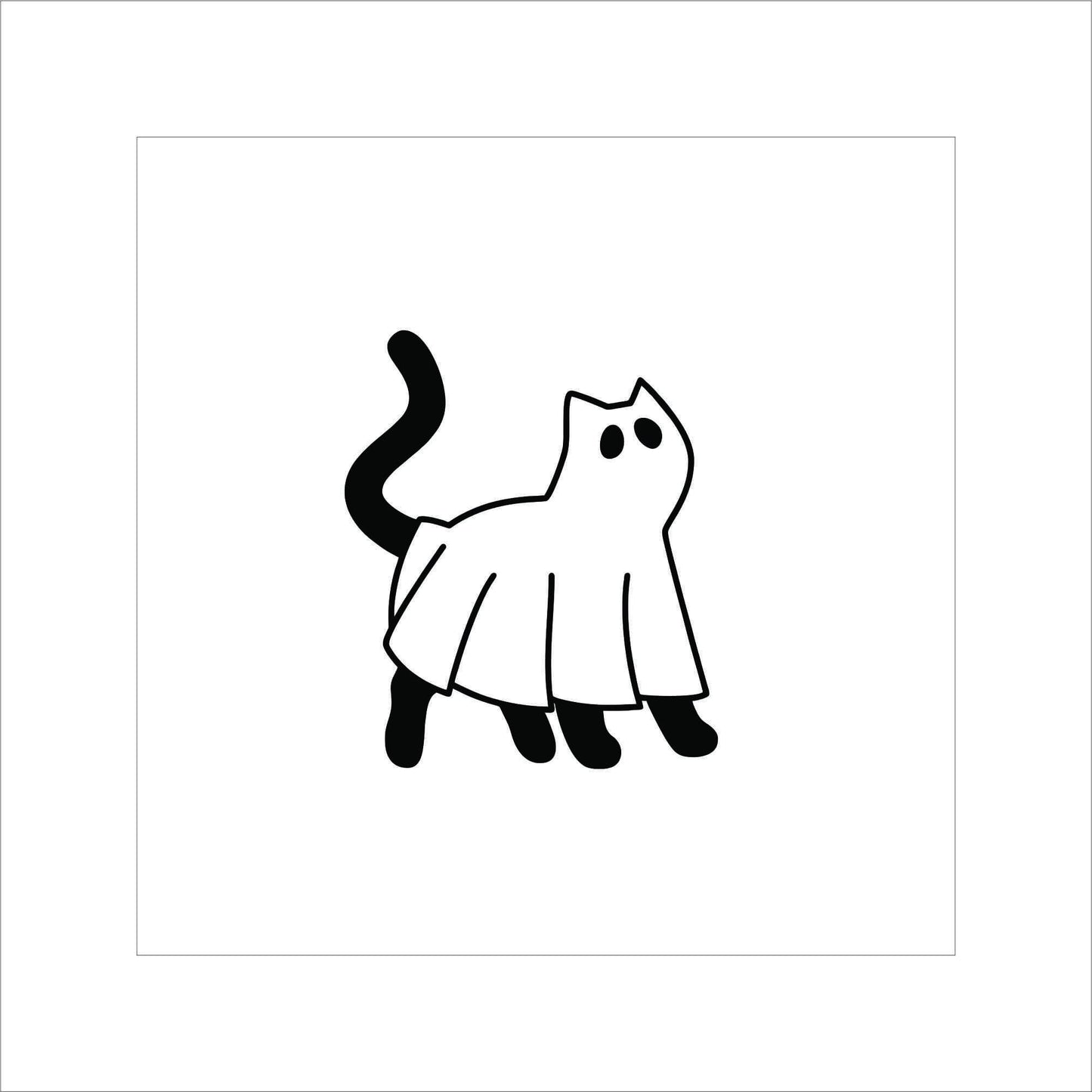 Ghost Kitty Cat Sticker Decal for Planners, laptops, tumblers, cars, walls, mirrors, notebooks, phones, etc. 14HLWN