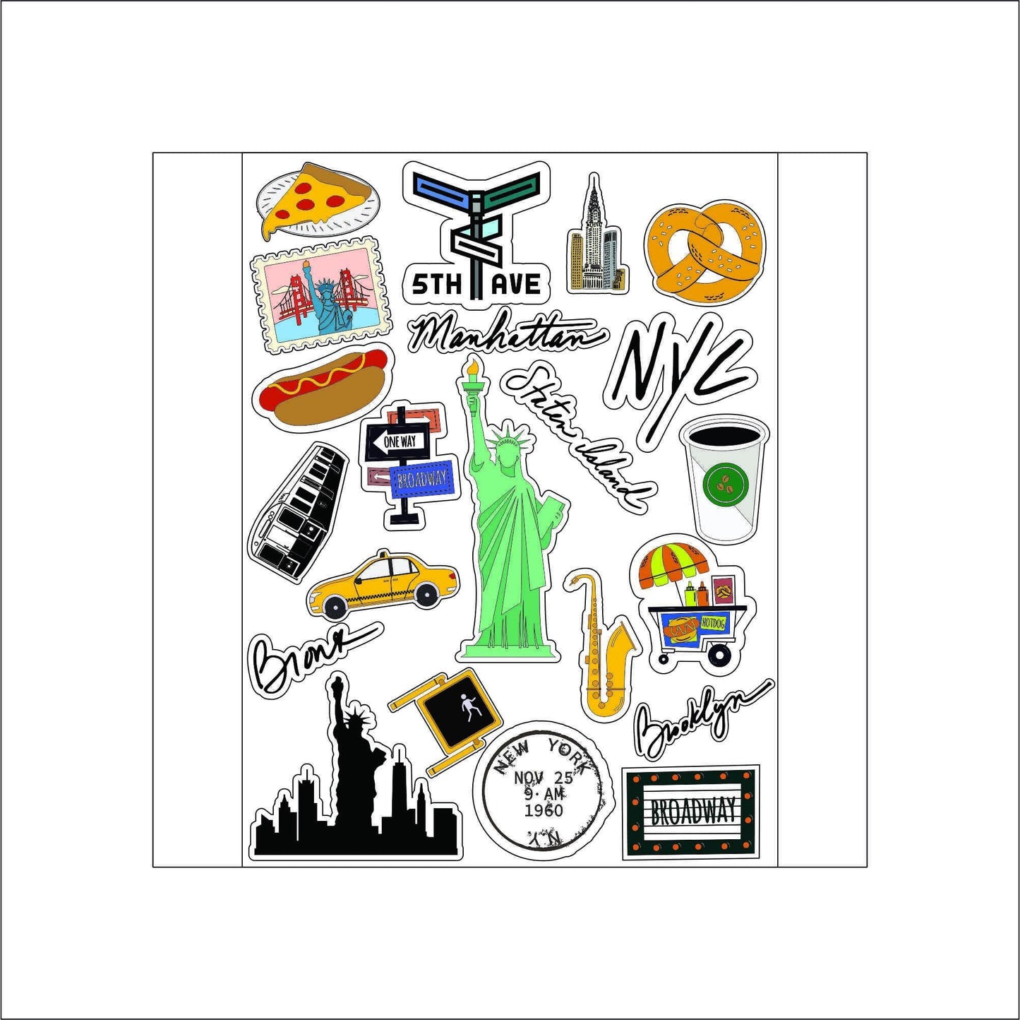 New York City Travel laptop sticker, cute sticker, laptop decal, tumbler sticker, water bottle sticker, water bottle decal 1PKG