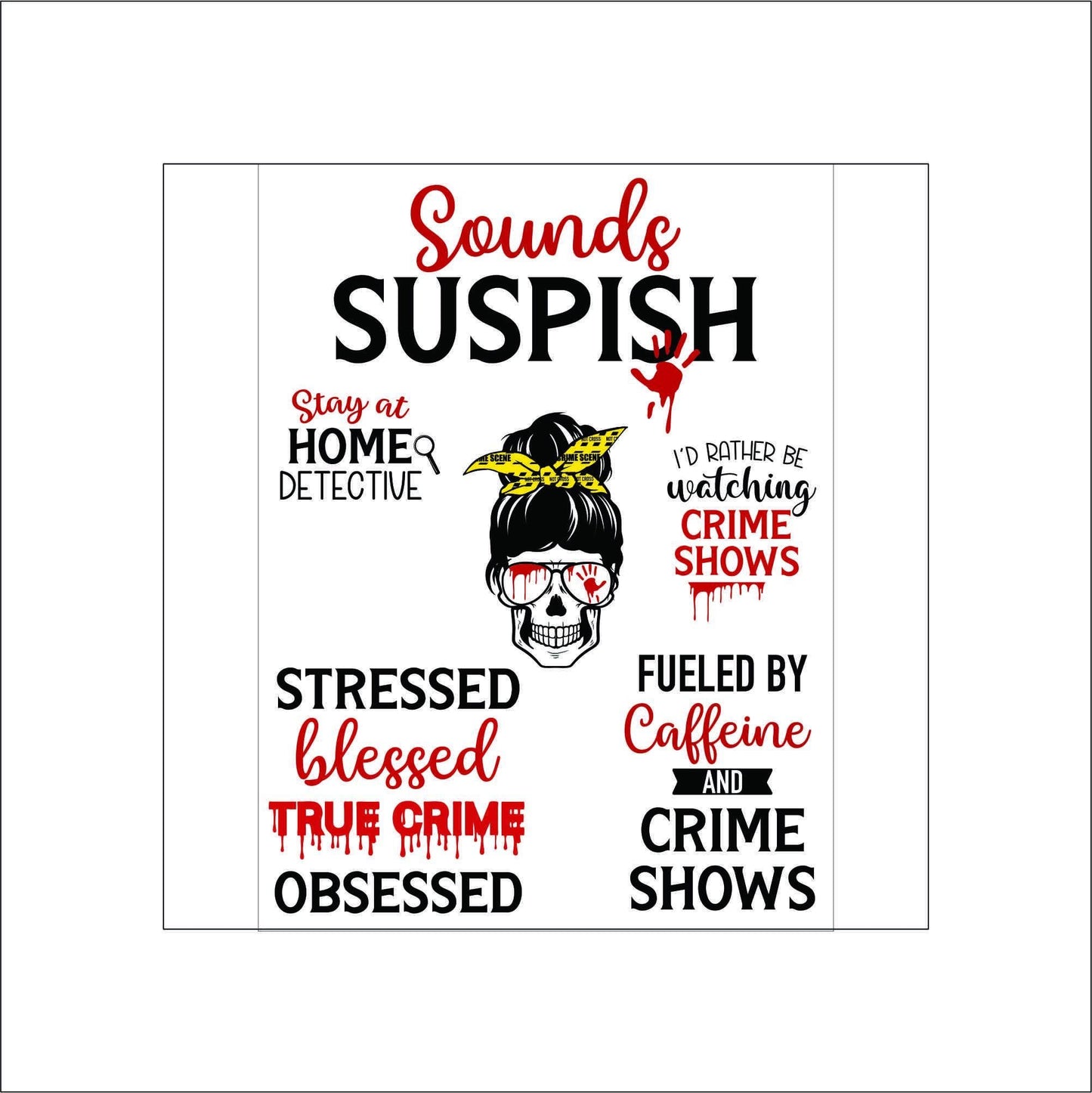 True Crime Stickers laptop sticker, funny sticker, laptop decal, tumbler sticker, water bottle sticker, water bottle decal 10GRP