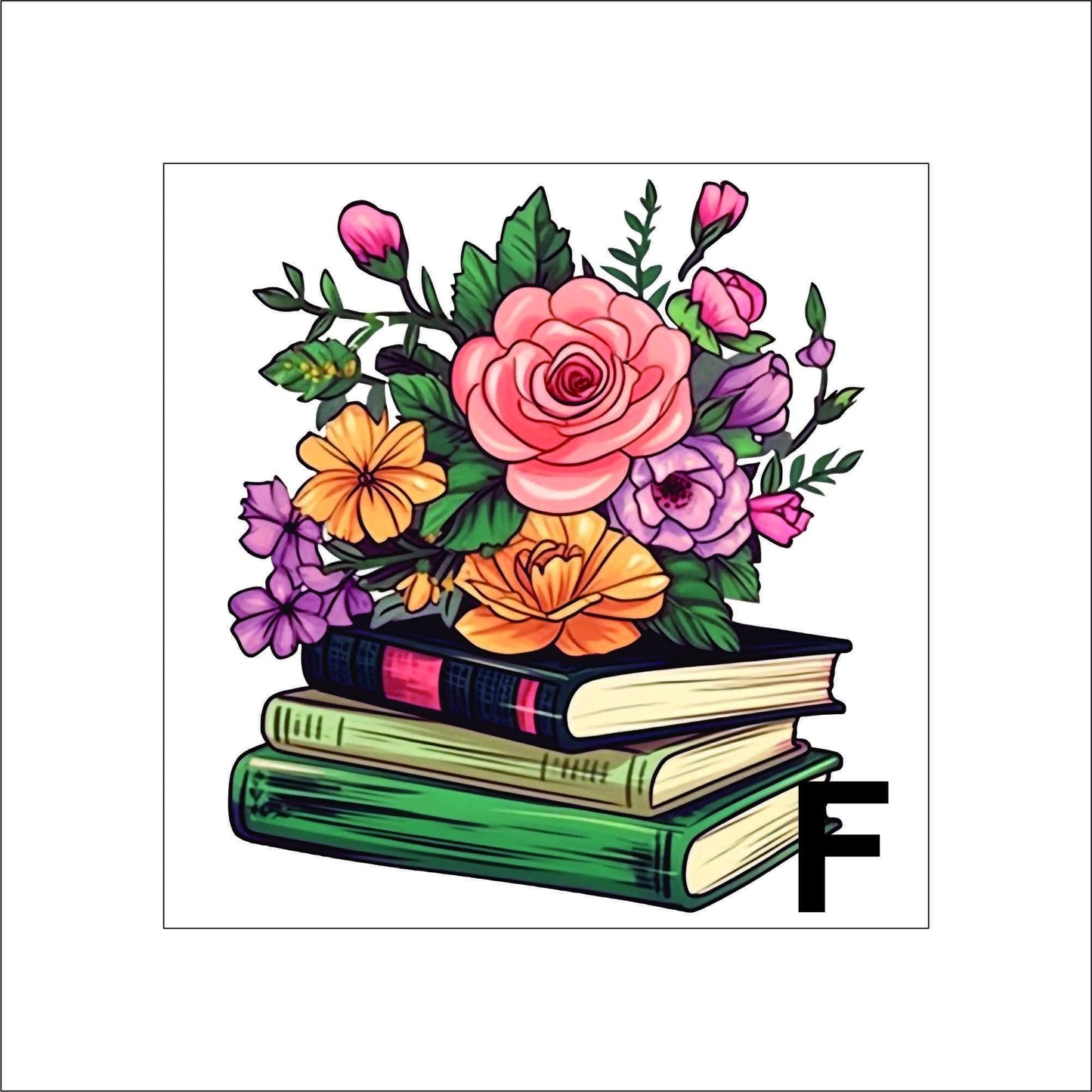 Floral Book Sticker Decal for Planners, laptops, tumblers, cars, walls, mirrors, notebooks, phones, etc. 3BOK