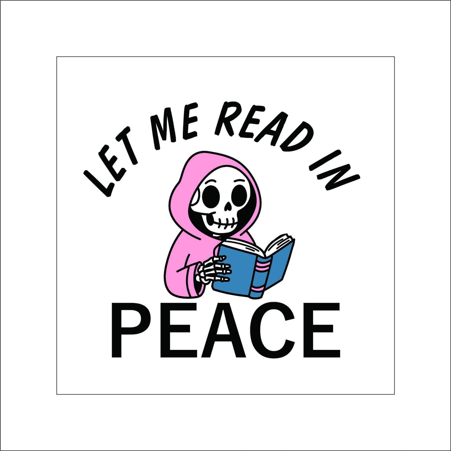 Skeleton Reading Sticker Decal for Planners, laptops, tumblers, cars, walls, mirrors, notebooks, phones, etc. 19HLWN