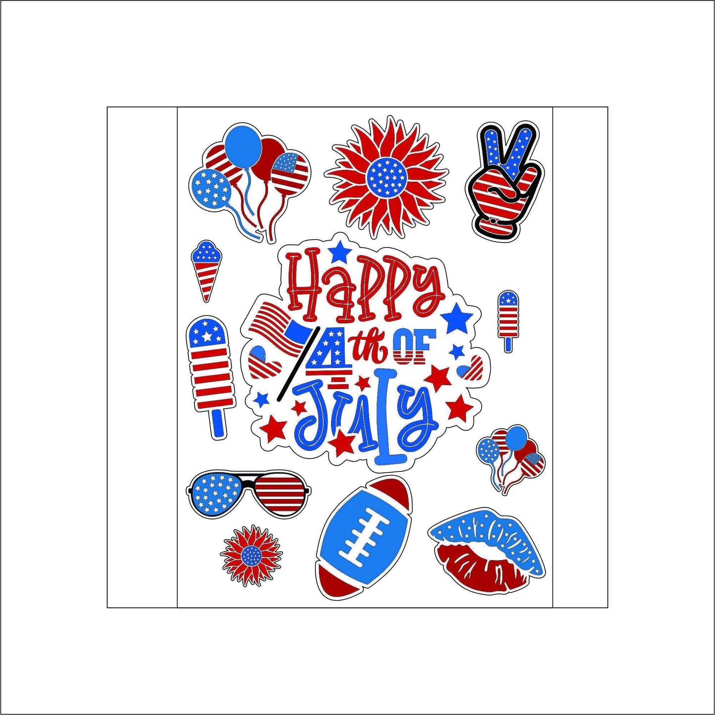 Patriotic 4th of July Stickers laptop sticker, funny sticker, laptop decal, tumbler sticker, water bottle sticker, water bottle decal 3GRP