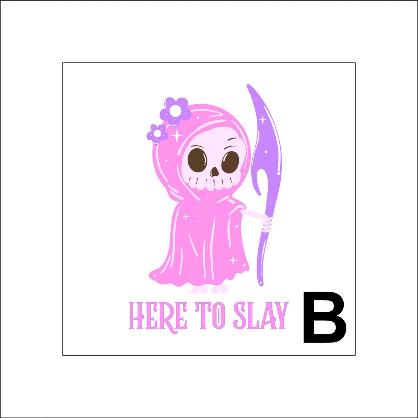 Pink Grim Reaper Sticker Decal for Planners, laptops, tumblers, cars, walls, mirrors, notebooks, phones, etc. 16HLWN