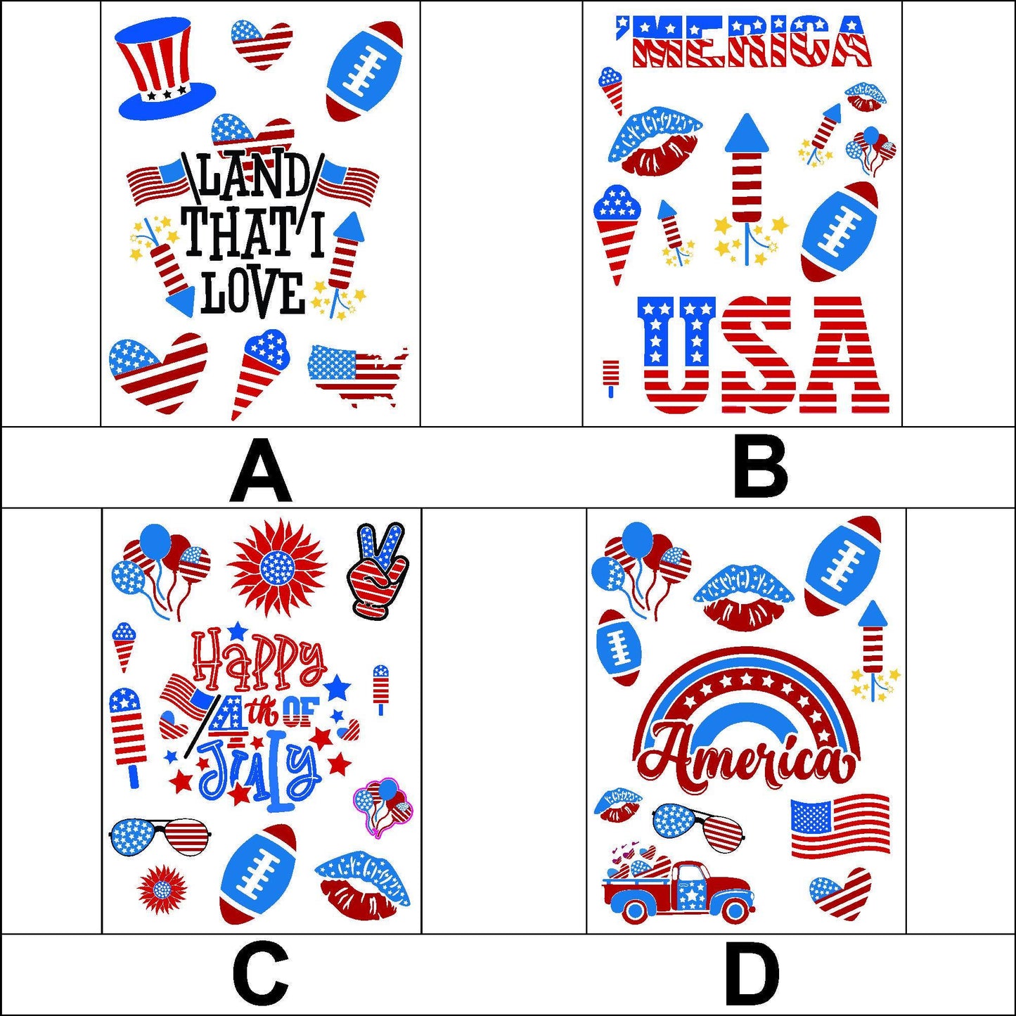 Patriotic 4th of July Stickers laptop sticker, funny sticker, laptop decal, tumbler sticker, water bottle sticker, water bottle decal 3GRP