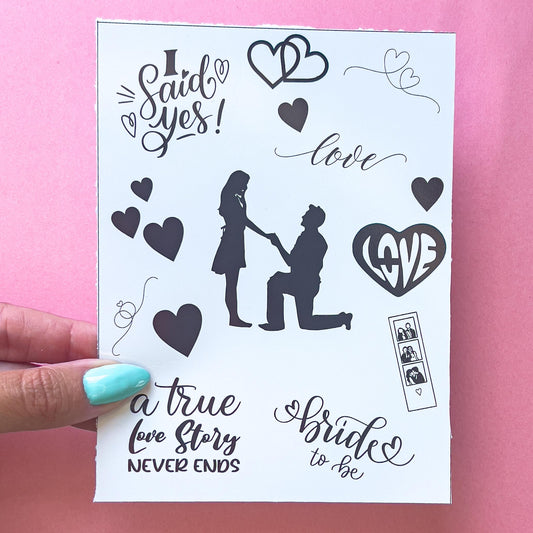 Wedding Stickers laptop sticker, cute sticker, laptop decal, tumbler sticker, water bottle sticker, water bottle decal 15GRP
