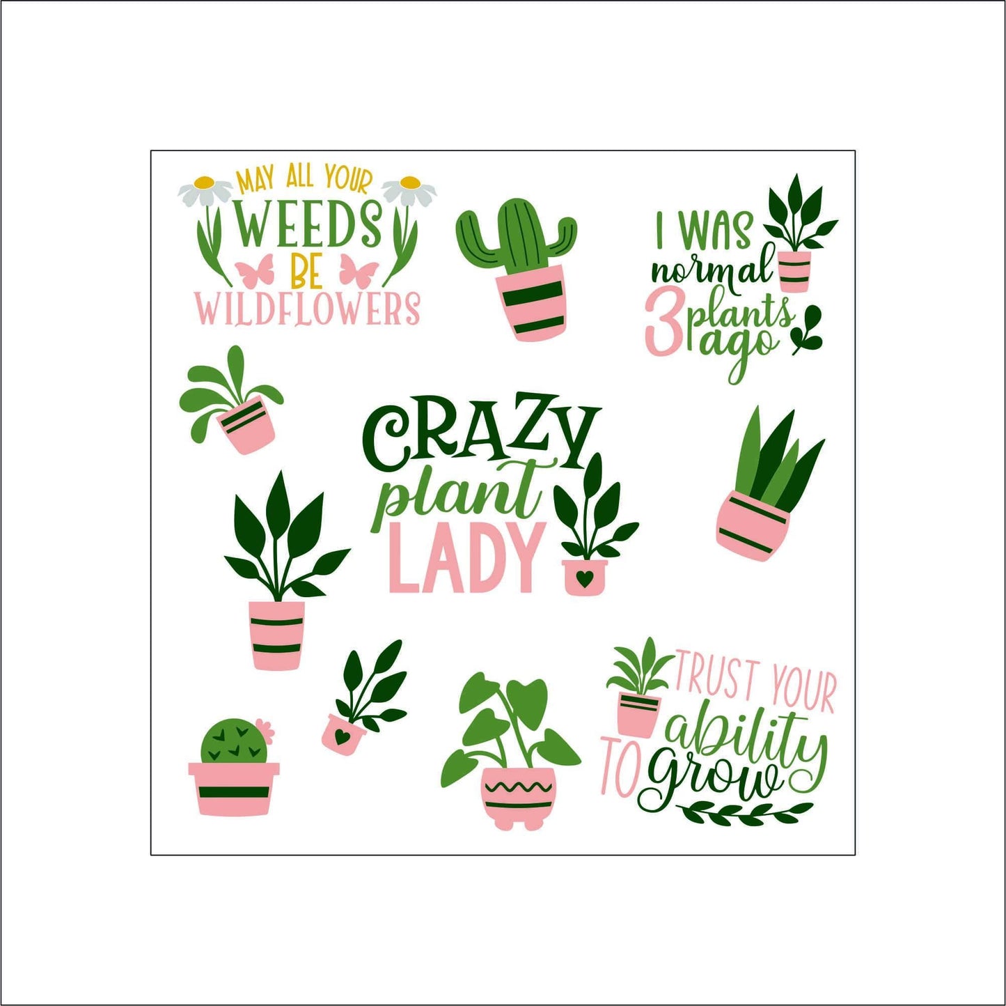 Funny Plant Stickers laptop sticker, funny sticker, laptop decal, tumbler sticker, water bottle sticker, water bottle decal 2GRP